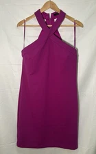 Trina Turk Fabiana Halter Dress Size M Dewberry Knew-Length Formal Party Event