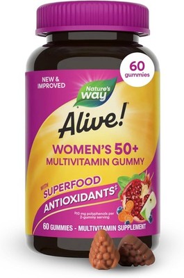 Nature's Way Alive! Women s 50+ Gummy Multivitamin, Supports Multiple Body Syste