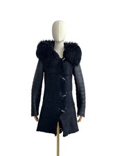 Vintage Real Lambskin Hooded Coat Women's (Size M)