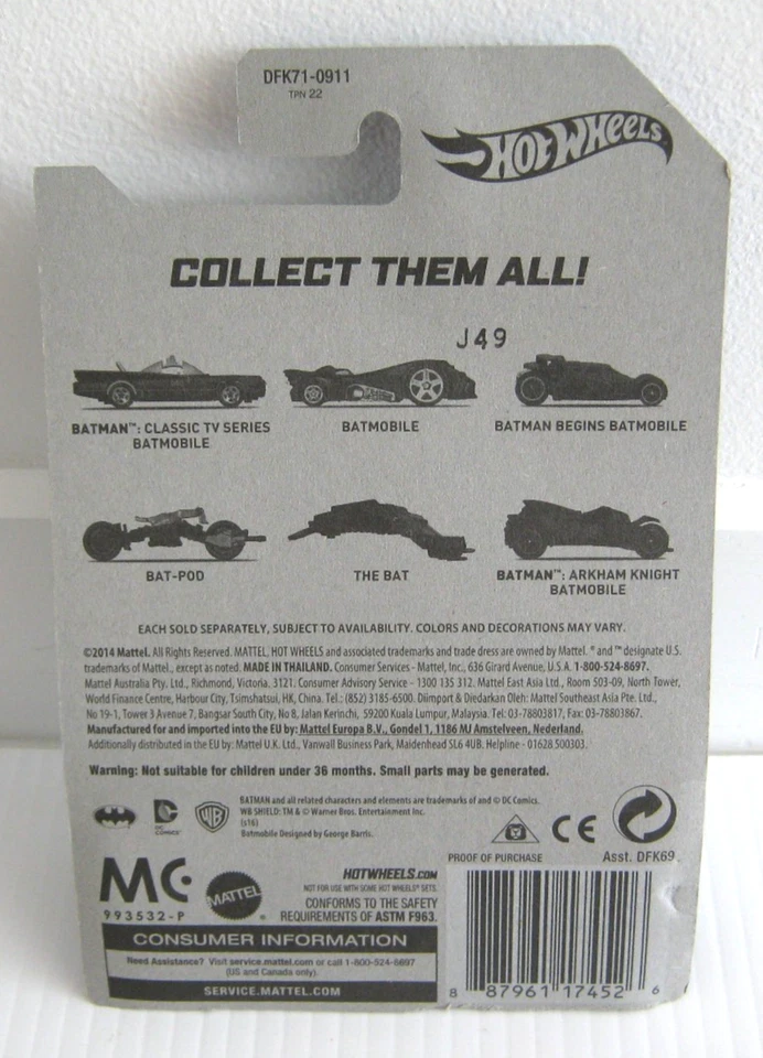 Hot Wheels - Batman: Classic TV Series Batmobile - 2014 - 1/6 - Diecast Vehicle - Image 3 of 3