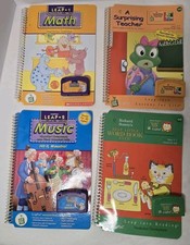 LeapFrog Interactive LeapPad Lot of 4 Game Cartridges And Books