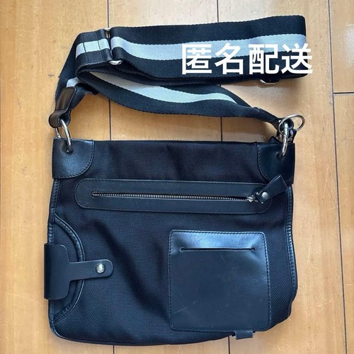 BALLY Black Nylon Leather Shoulder Bag 21a