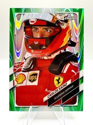 CARLOS SAINZ 2021 Topps Chrome F1 Green Raywave /99 Ferrari