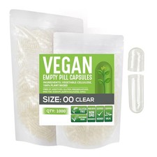 Size 00 Empty Capsules 1000 Count Clear Empty Vegan Vegetarian Veggie Separated