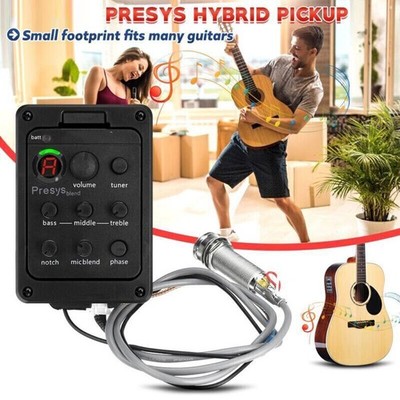 Acoustic Guitar Pickups Presys Blend Preamp Pickups 4-Bands 301 EQ Tuner Mic