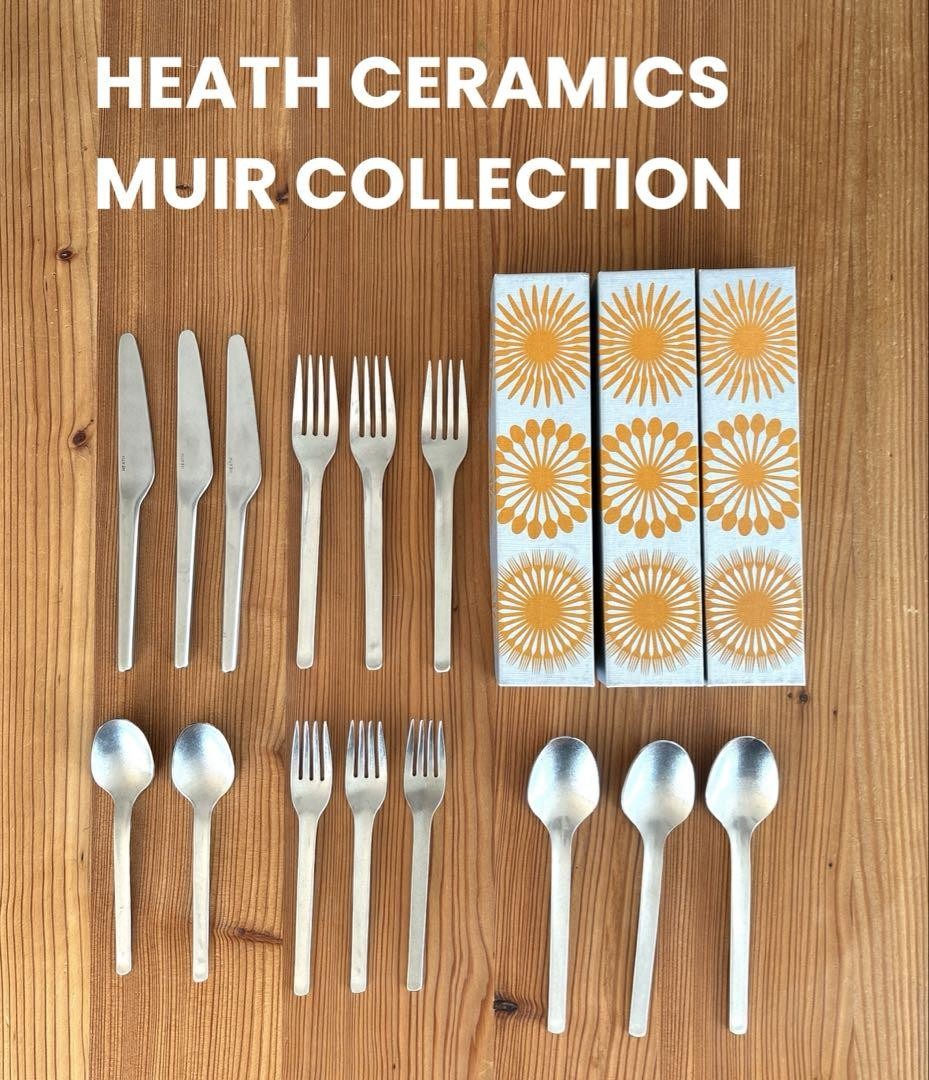 【Heath Ceramics】Muir Flatware x 3 Heath Ceramics Muir Flatware Set Tumbled Finish 3 Pieces | eBay
