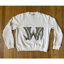 JW Anderson White Logo Crewneck Sweatshirt Size Small