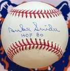 MINT DUKE SNIDER HOF 80 SIGNED ONL BASEBALL DODGERS 8X NL AS 2X WS CHAMPION!!!!!