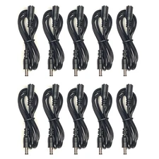 (10) Pack 6ft. DC Barrel Power 5.5mm x 2.1mm Extension Cable Male to Female