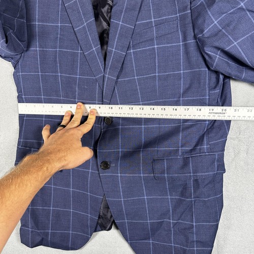 Hugo Boss Suit Mens 44(42)R Windowpane Wool Super 100 Italian 36x29 Regular Fit - Picture 6 of 24