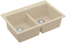 Karran USA QT-810 33" Top Mount Double Equal Bowl Quartz/Granite