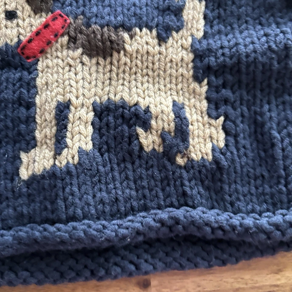 Chaleco Suéter Tejido Grueso Azul Marino Y2K Baby Gap Novedad Cachorro Talla 12-18 Les Vacaciones Foto 3 de 4