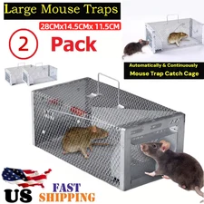 2 Pack Rat Trap Automatic Continuous Cycle Mouse Traps Easy to Set Up and Reuse