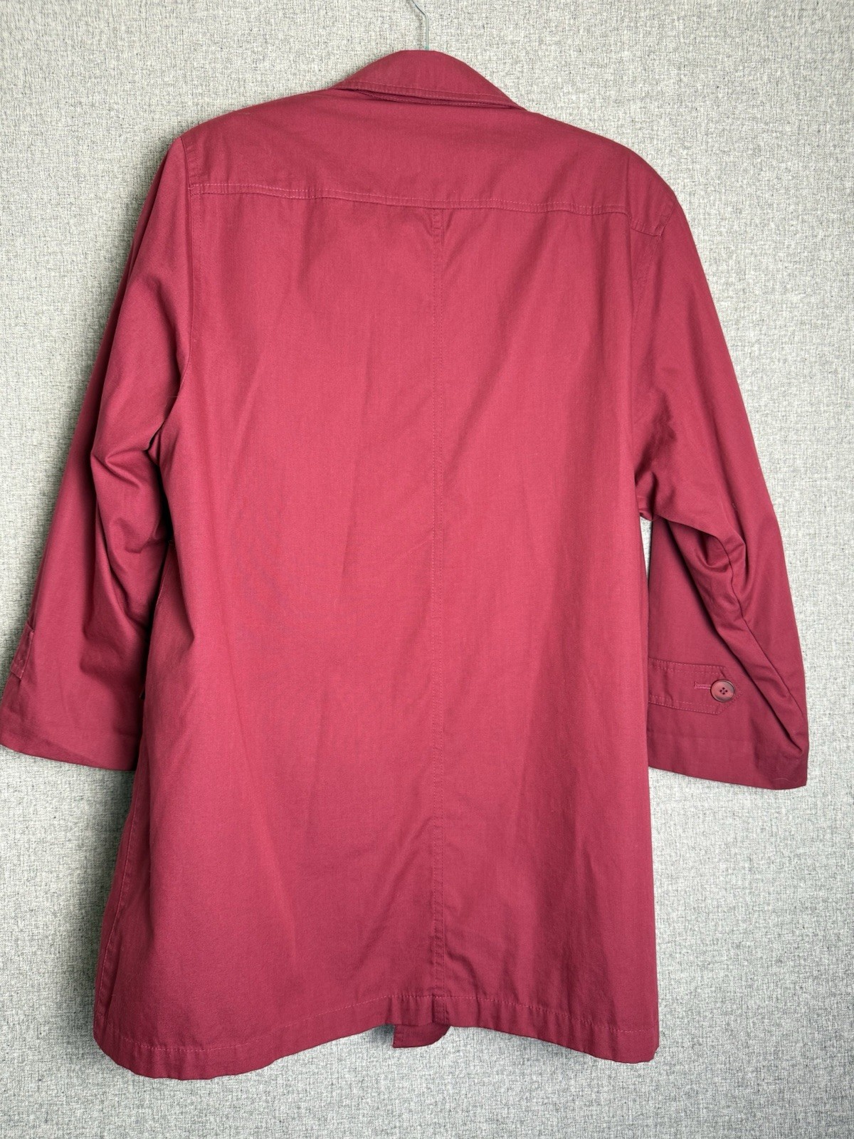 London Fog Towne Pink Red Utility Trench Coat Plaid Flannel Zip Lining 12 P LG