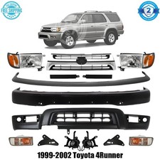 Front Bumper Paintable Steel & Headlights Kit For 1999-2002 Toyota 4Runner