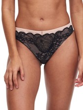 Image of Chantelle Midnight Flowers Briefs Tanga Mid Rise Brief Knickers Lace Lingerie
