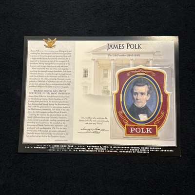 Willabee & Ward Patch & Info Card Eleventh President James Polk Rare