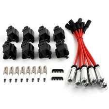 8X Ignition Coil & Spark Plug +Wires Set For Chevy GMC 4.8L 5.3L 6.0L 8.1L UF271