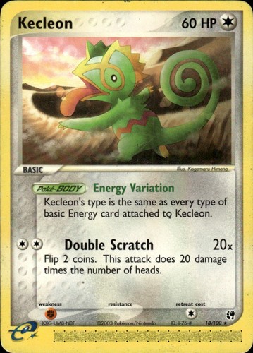 Kecleon 18/100 Rare Sandstorm Pokemon Moderately Played