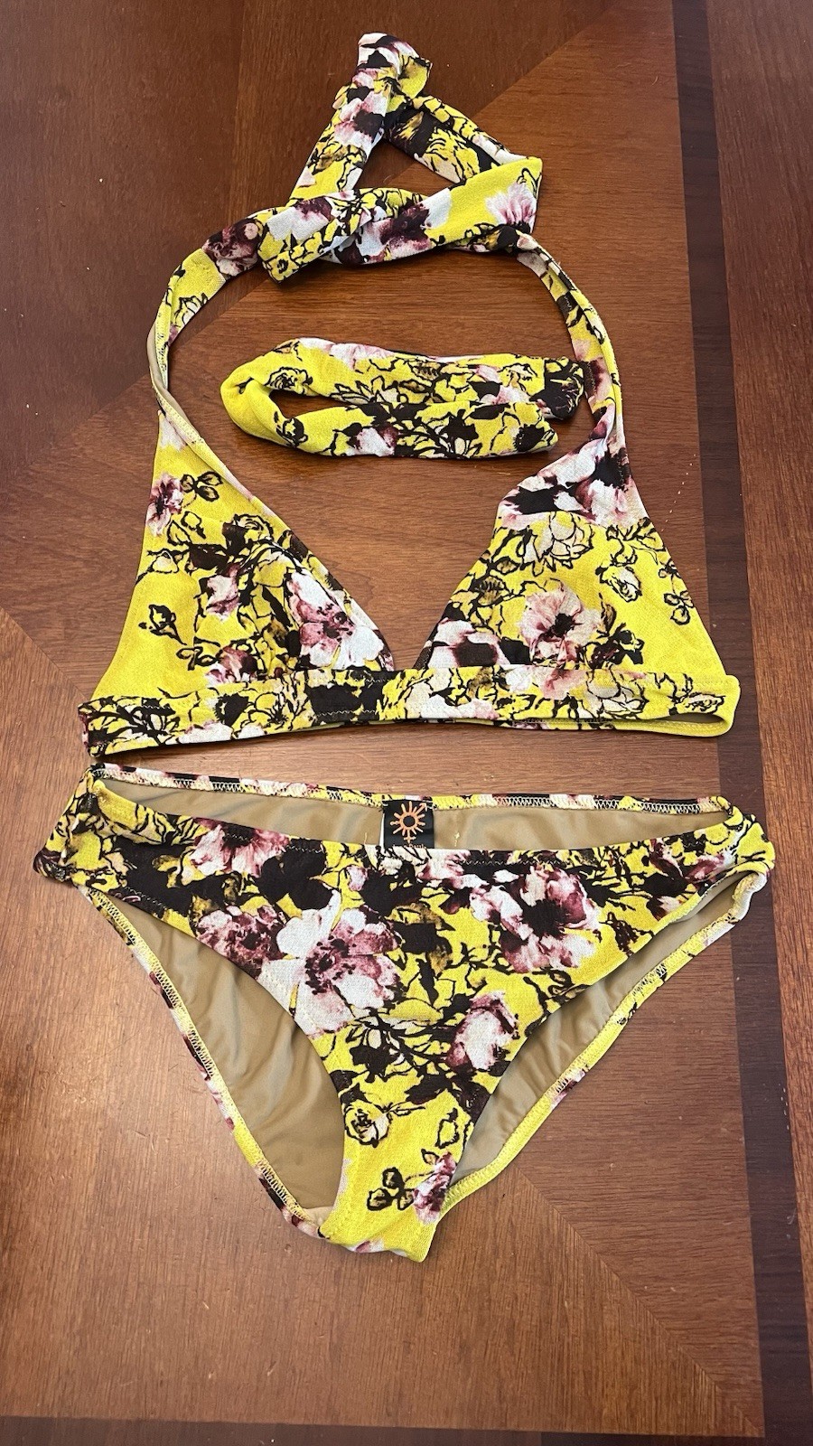 Jean Paul Gaultier Soleil Swimsuit Bikini Flamingos Tropical 46 RARE 1990s SALE image 2