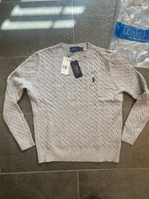 Polo Ralph Lauren Men's Cable Knit Sweater Grey Tagged XL Fits M