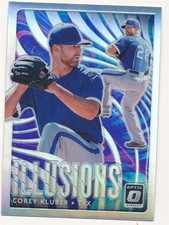 COREY KLUBER 2020 DONRUSS OPTIC ILLUSIONS SILVER PRIZM #OI-9 BASEBALL MINT