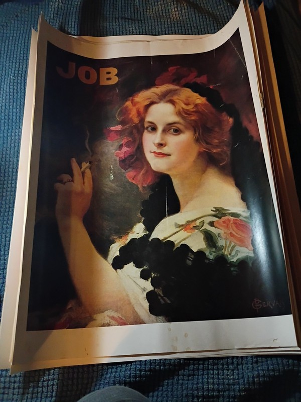 AFFICHE BELLE ÉPOQUE ART NOUVEAU - JOB PAPIER À CIGARETTES. PAUL GERVAIS v. 1900