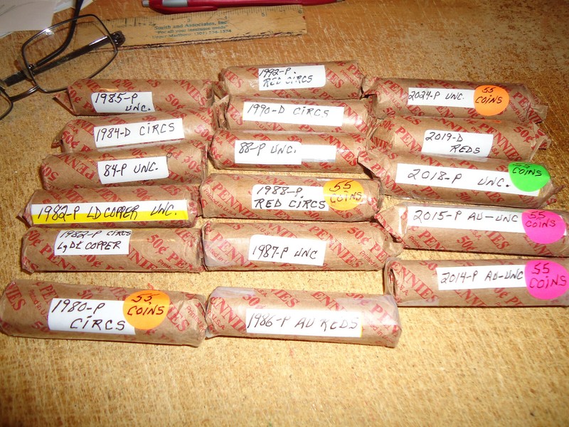 1982-P LDCOPPER (UNC)  LINCOLN CENT ROLL - YOU ARE BIDDING THIS LISTED ROLL ONLY