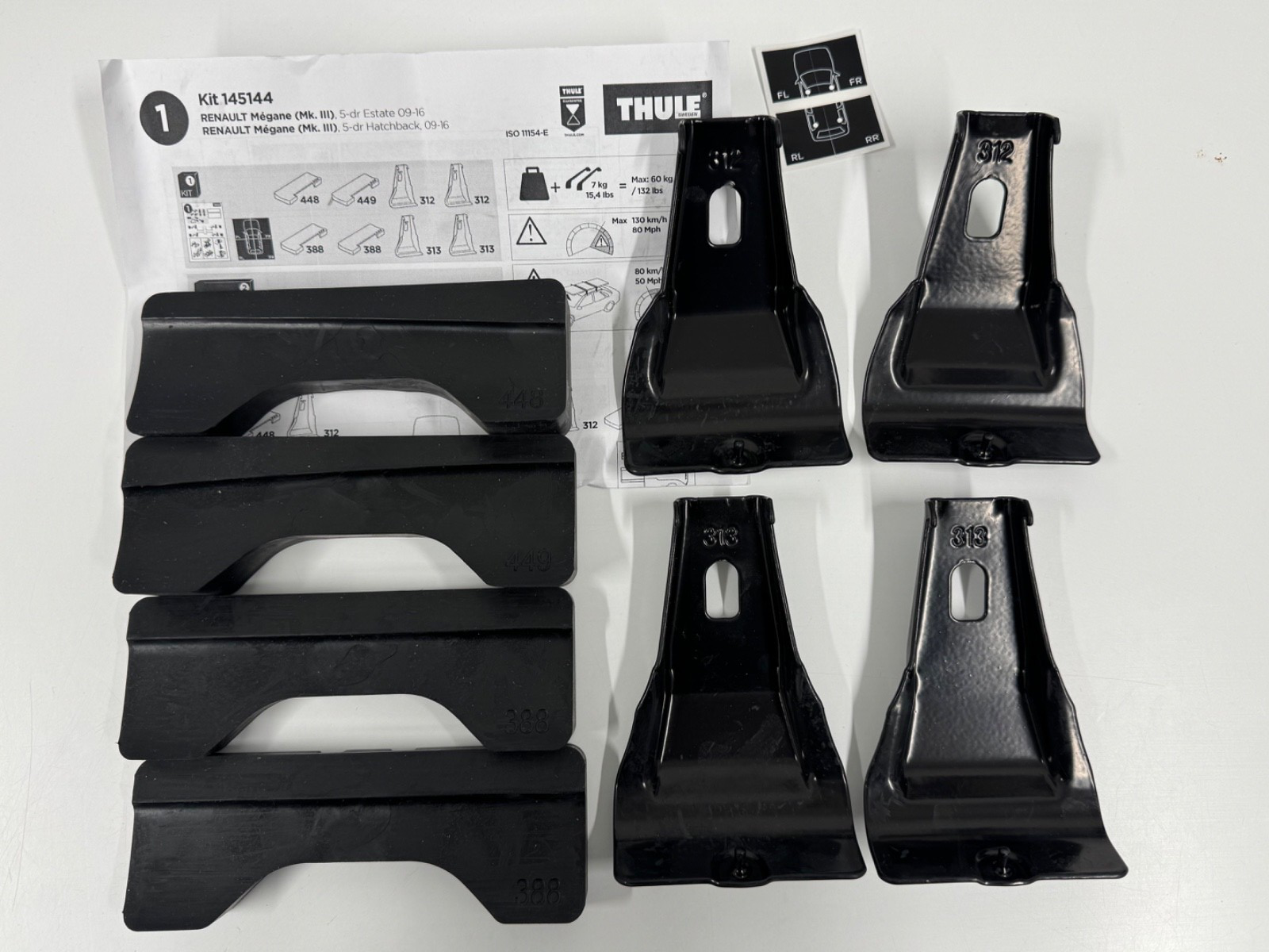 THULE FITTING KIT 5144 used fits RENAULT Mégane (Mk. III), 5-dr Estate 09-16