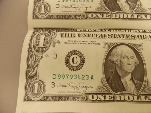 Uncut Sheet of Four (4) $1 One Dollar Bills - Uncirculated Series 1988 A - Picture 11 of 18