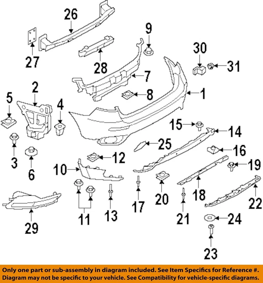 Used Rear Bumper Assembly Rear fits: 2013 Bmw X5 w/o M-aerodynamic package 3.0L - Изображение 3 из 4