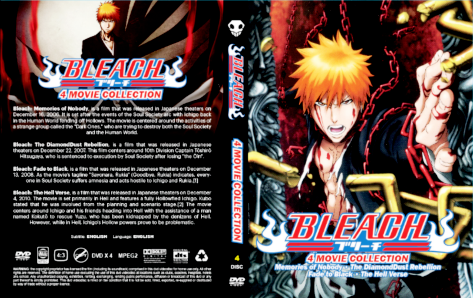 Bleach Episodes 1 - 366 English Dubbed Complete Series 16 Seasons on 36  DVDs