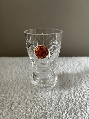 Webb Corbett geschliffenes Glas Kristall 3'' violett Vase Original um 1970 Goldfolie Etikett