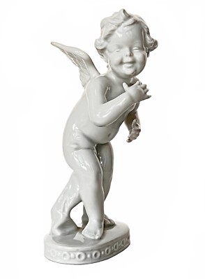 Antique Porcelain Figurine Laughing Cherub Angel Cupid Wallendorf Germany c 1940