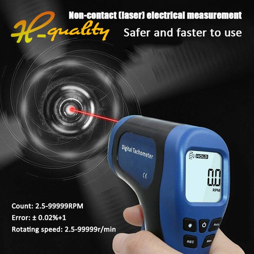 Digital Laser Photo Tachometer Gun Non-contact Rpm Tach Tester Meter Speed Gauge