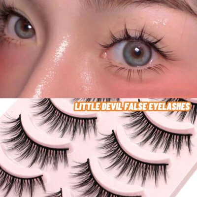 5 Pairs 3D Mink False Eyelashes Wispy Cross Long Thick Natural Fake Eye Lashes