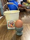 Simple Vintage  Green Stoneware Egg Cup
