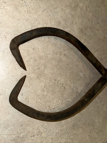 Vintage Large Block Ice Tong Staatsburg NY Cast Wrought Iron Double Stamped - Picture 9 of 12