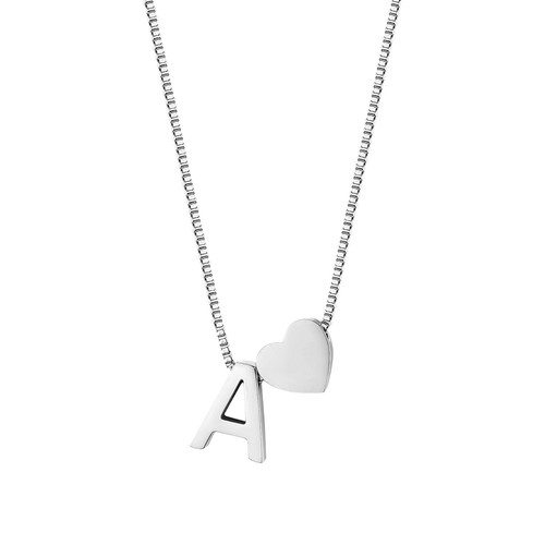 Women Stainless Steel A-Z 26 Glossy Letters Pendant Alphabet Adjustable Necklace - Picture 6 of 57