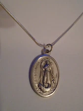 St Raphael Archangel Medal Italy Necklace 925 sterling silver chain