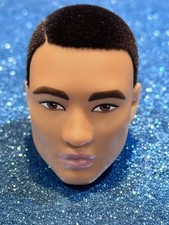 Ken Handsome Asian Barbie Male w Fuzzy Hair Texture Head Only Mattel 1:6