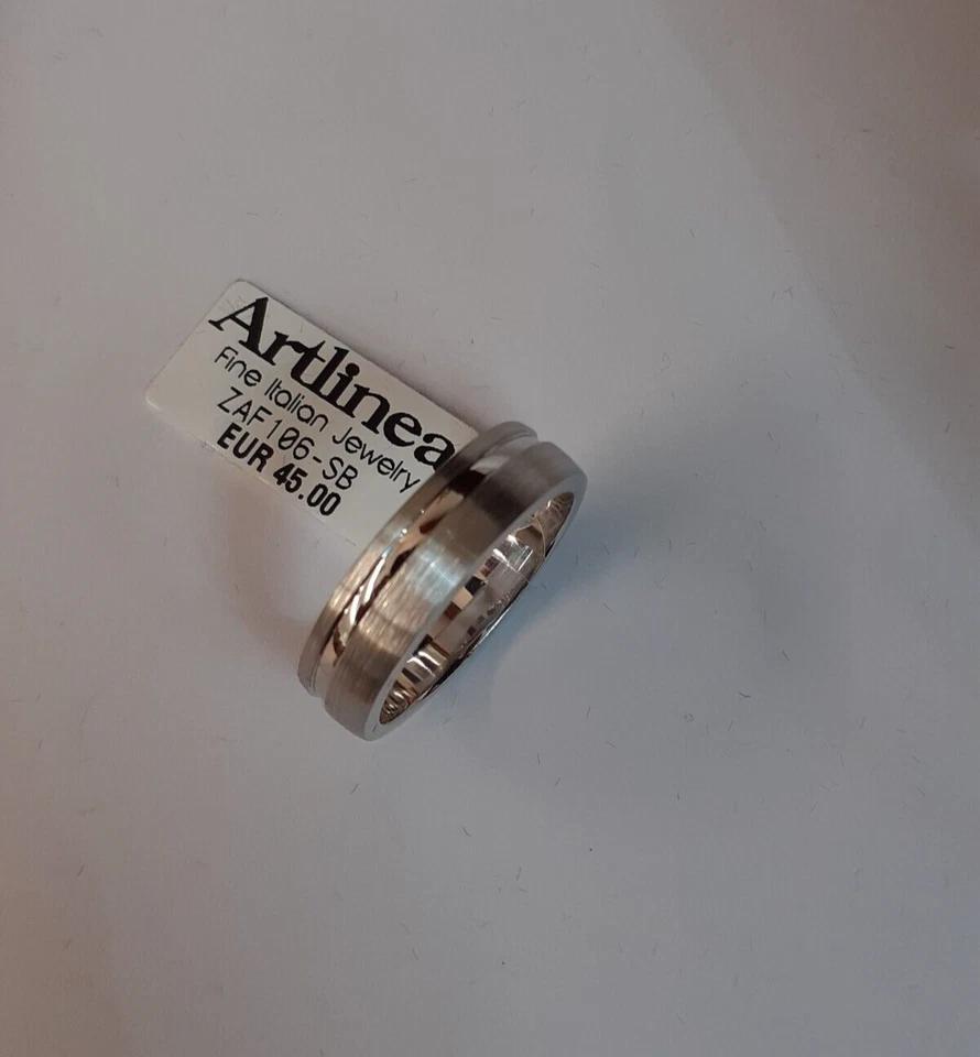 anello argento 925 uomo donna fedina artlinea satinata lucida misura 24 zaf106 - Immagine 4 di 4