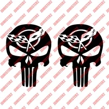 Corvette Punisher Sticker c5 c6 c7 c8 z06 Decal Vinyl Race Sports Car - any size