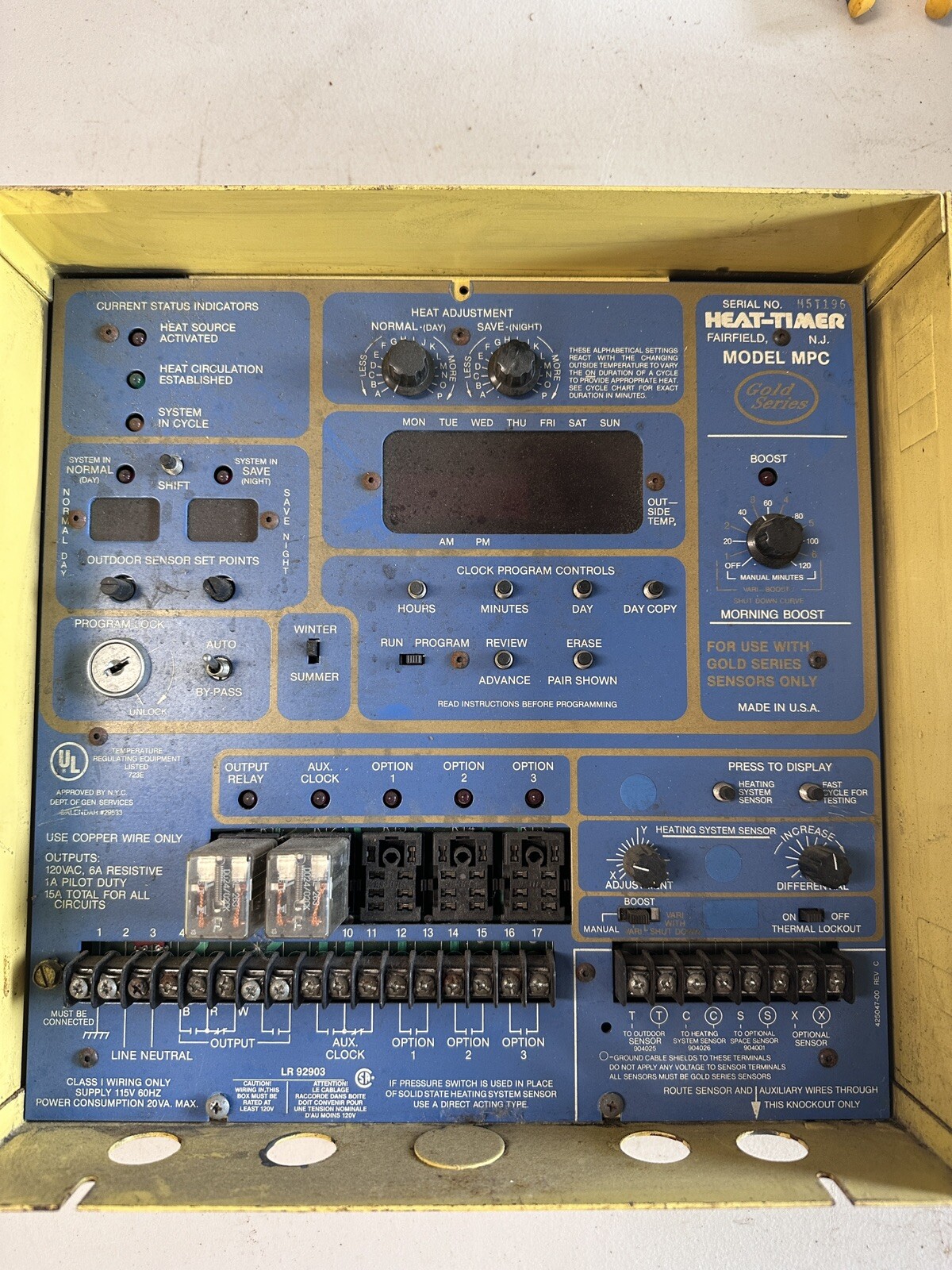 HEAT TIMER MPC GOLD/ Steam Heating Control / USED