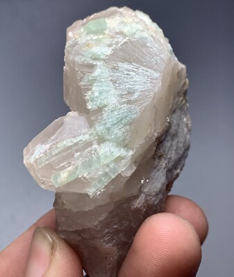 100 Gram Tourmaline Crystals On Terminated Quartz From Afghanistan.