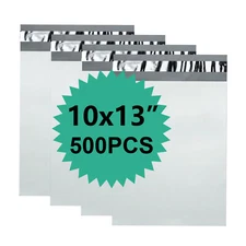 500 Poly 10x13 White Poly Mailers Shipping Envelopes Mailing Bags 2.5 Mil
