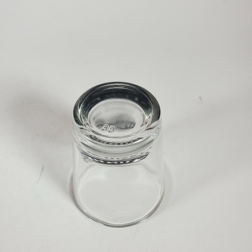 BUSHMILLS IRISH WHISKEY SHOT GLASSES NEW SET of 2 CLEAR w/BLACK