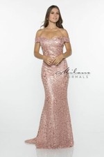 Authentic Milano Formals E2336-Color: Rose-Size 4- Mother of the Bride