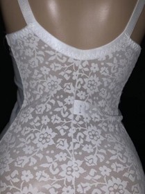 38 D NOS VTG Satin Lace Bra Girdle Full Slip Spandex One Piece Body Shaper