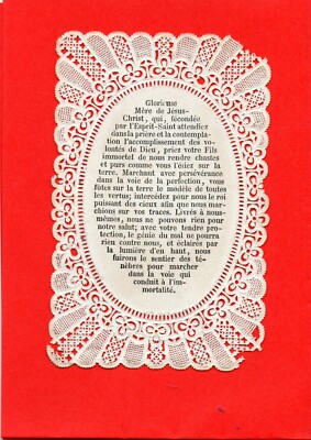 ANCIEN CANIVET 19 e IMAGE PIEUSE DENTELLE LETAILLE PL 226